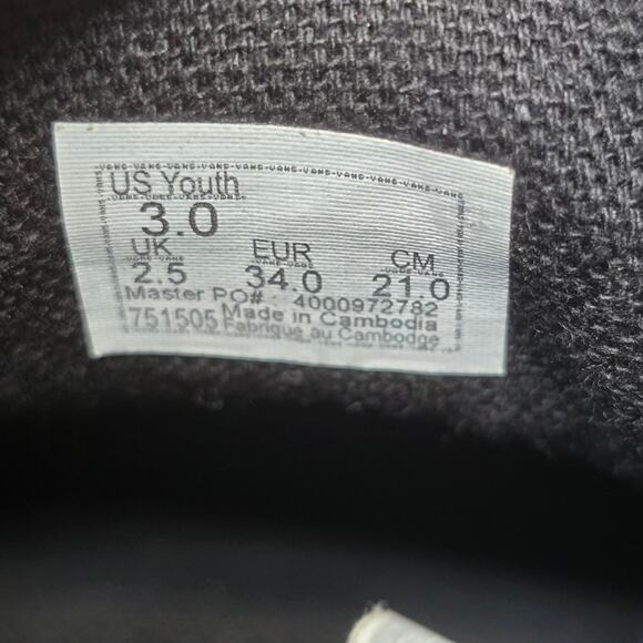 Vans Black & White Off The Wall Old Skool Low Top Canvas Skater Shoes Youth 3 - Picture 7 of 9